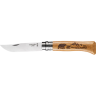 Нож OPINEL №8 ANIMALIA нержавеющая сталь, рукоять дуб, гравировка медведь 002628